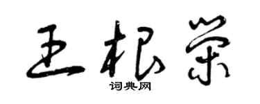 曾慶福王根榮草書個性簽名怎么寫