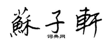 王正良蘇子軒行書個性簽名怎么寫