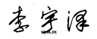 朱錫榮李宇澤草書個性簽名怎么寫