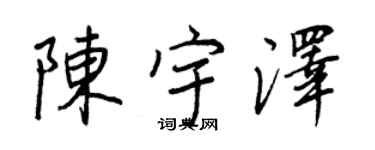 王正良陳宇澤行書個性簽名怎么寫