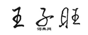 駱恆光王子旺行書個性簽名怎么寫
