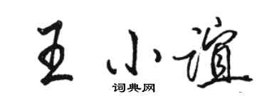 駱恆光王小誼行書個性簽名怎么寫