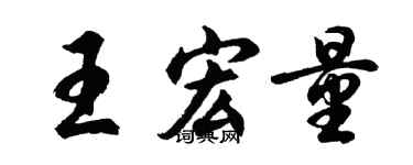 胡問遂王宏量行書個性簽名怎么寫