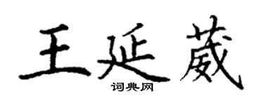 丁謙王延葳楷書個性簽名怎么寫