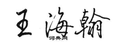 駱恆光王海翰行書個性簽名怎么寫