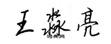 王正良王淼亮行書個性簽名怎么寫