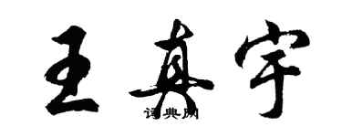 胡問遂王真宇行書個性簽名怎么寫