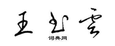 梁錦英王書雲草書個性簽名怎么寫