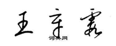 梁錦英王辛霞草書個性簽名怎么寫