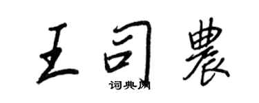 王正良王司農行書個性簽名怎么寫