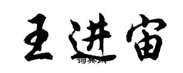 胡問遂王進宙行書個性簽名怎么寫