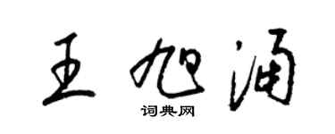 梁錦英王旭涌草書個性簽名怎么寫