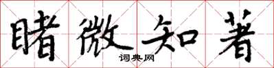 周炳元睹微知著楷書怎么寫