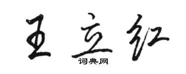 駱恆光王立紅行書個性簽名怎么寫