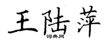 丁謙王陸萍楷書個性簽名怎么寫