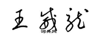 梁錦英王威龍草書個性簽名怎么寫