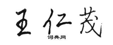 駱恆光王仁茂行書個性簽名怎么寫