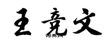 胡問遂王競文行書個性簽名怎么寫