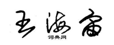 朱錫榮王海宙草書個性簽名怎么寫