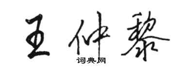 駱恆光王仲黎行書個性簽名怎么寫