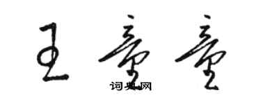 駱恆光王童童草書個性簽名怎么寫