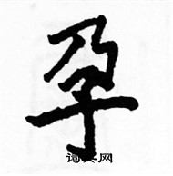 駱恆光寫的硬筆楷書孕