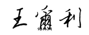 王正良王爾利行書個性簽名怎么寫