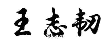 胡問遂王志韌行書個性簽名怎么寫