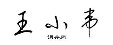 梁錦英王小韋草書個性簽名怎么寫