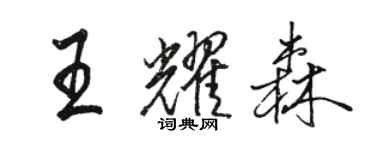 駱恆光王耀森行書個性簽名怎么寫