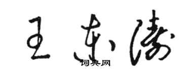 駱恆光王東濤草書個性簽名怎么寫