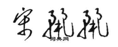 駱恆光宋麗麗草書個性簽名怎么寫