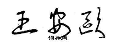 曾慶福王安歐草書個性簽名怎么寫