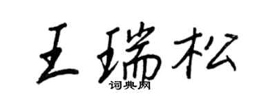 王正良王瑞松行書個性簽名怎么寫
