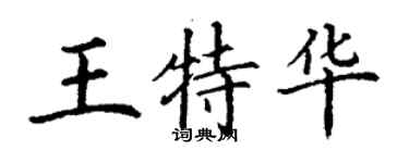 丁謙王特華楷書個性簽名怎么寫