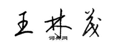 梁錦英王林茂草書個性簽名怎么寫