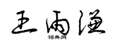 曾慶福王雨謙草書個性簽名怎么寫