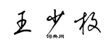 梁錦英王少枚草書個性簽名怎么寫