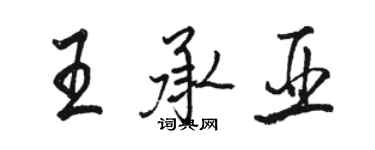 駱恆光王承亞行書個性簽名怎么寫