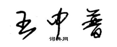 朱錫榮王中普草書個性簽名怎么寫