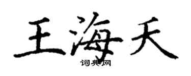 丁謙王海夭楷書個性簽名怎么寫