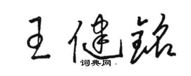 駱恆光王健銘草書個性簽名怎么寫
