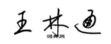 梁錦英王林通草書個性簽名怎么寫