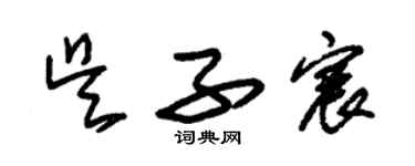 朱錫榮吳子宸草書個性簽名怎么寫