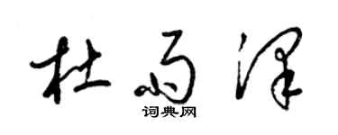 梁錦英杜雨澤草書個性簽名怎么寫
