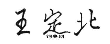 駱恆光王定北行書個性簽名怎么寫