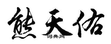 胡問遂熊天佑行書個性簽名怎么寫