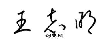 梁錦英王志明草書個性簽名怎么寫