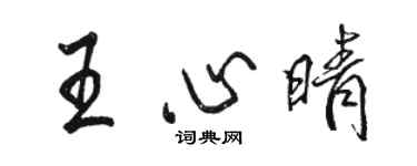 駱恆光王心晴行書個性簽名怎么寫