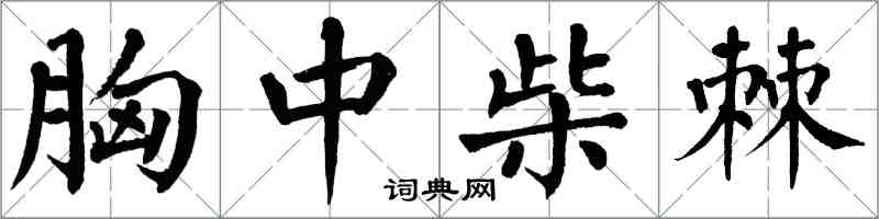 翁闓運胸中柴棘楷書怎么寫